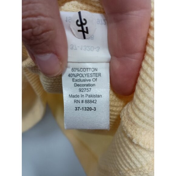 Woman Within Womens BOHO Top Size 2X Yellow Embroidered Floral Henley Thermal - Picture 5 of 8